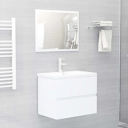 Maison Chic Ensemble de meubles de salle de bain,Armoire rangement Bain Blanc Aggloméré -MN41927