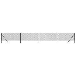 vidaXL Clôture à mailles losangées anthracite 0,8x10 m