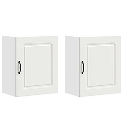 vidaXL Armoires murales de cuisine 2pcs Kalmar blanc bois d'ingénierie