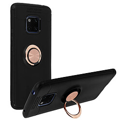 Avizar Coque Huawei Mate 20 Pro Silicone Gel Bague Anneau Magnétique - Noir / Rose gold