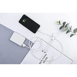 SANAG Batterie Externe Plastique Recyclé -Câble Multi Usb 4 En 1 Usb C, Usb, Lightning,Micro Usb Et Powerbank 5000Mah Charge Rapide Pour Smartphone Universelle - Mr Bio Pack Long 1M Blanc pas cher