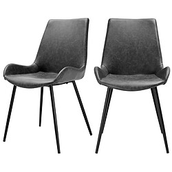 Rendez Vous Deco Chaise Austin gris foncé (lot de 2)