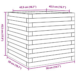 vidaXL Jardinière 50x50x45,5 cm bois de pin imprégné pas cher