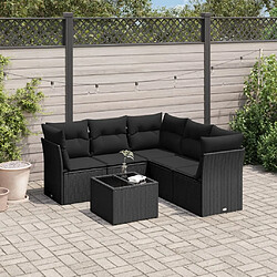 Maison Chic Salon de jardin 6 pcs avec coussins | Ensemble de Table et chaises | Mobilier d'Extérieur noir résine tressée -GKD24371