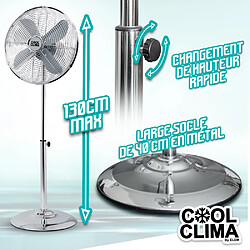 Avis Ventilateur métal sur pied 50W 40CM - Cool Clima