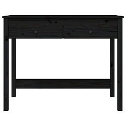 Helloshop26 Bureau table poste de travail meuble d'ordinateur informatique étude avec tiroirs 100 x 50 x 78 cm bois massif de pin noir 02_0023472