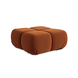 Pouf Makamii LOKUA velours - terre cuite