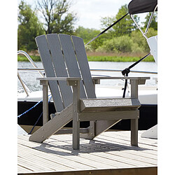 Beliani Chaise de jardin ADIRONDACK Bois d'ingénierie Gris foncé