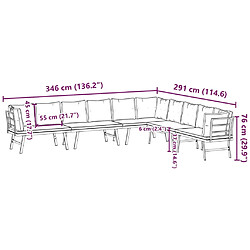 vidaXL Bancs de jardin avec coussins lot de 4 acier enduit de poudre pas cher