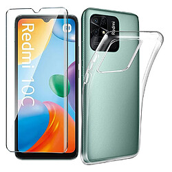 Htdmobiles Coque pour Xiaomi Redmi 10C / Poco C40 - housse etui silicone gel fine + film ecran - TRANSPARENT TPU