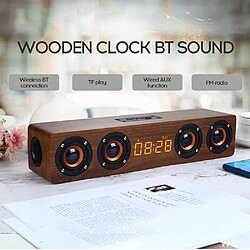 Universal Haut-parleur Bluetooth portable Haut-parleur USB extérieur haute puissance Écran d'affichage haute définition Support MIC AUX TF Card FM Radio Box | Subwoofer (brun)