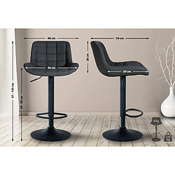 Acheter Decoshop26 Lot de 2 tabourets de bar structure métallique noir assise en PVC noir avec surpiqûres 10_0004441