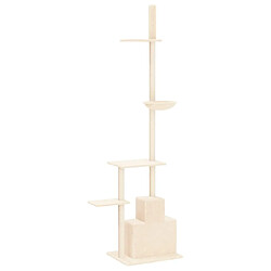 Acheter vidaXL Arbre à chat du sol au plafond Crème 250,5-276,5 cm