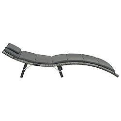 Acheter Maison Chic Chaise longue pliable avec coussin | Bain de soleil Relax | Transat Résine tressée Gris -GKD65650