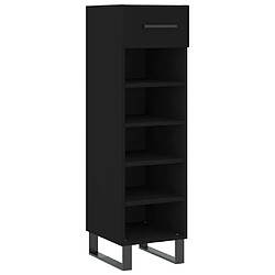 Maison Chic Armoire à Chaussures Noir,Meuble de Rangement à Chaussures 30x35x105 cm bois d'ingénierie -MN66972