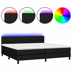 Sommier à lattes,Cadre à lattes de lit et matelas et LED pour Adulte Noir 200x200 cm Tissu -MN38948