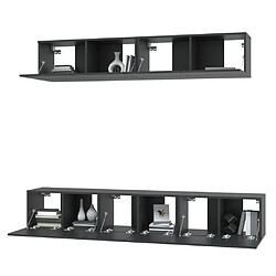 Acheter Maison Chic Ensemble de meubles TV 5 pcs | Banc TV Moderne pour salon | Meuble de Rangement - Noir Bois d'ingénierie -MN99645