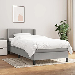 Maison Chic Lit Adulte - Lit simple Lit à sommier tapissier avec matelas moelleux - Meuble de Chambre - Gris clair 100x200cm Tissu -MN34824