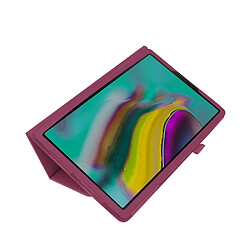 Avis Etui en PU texture litchi avec support violet pour votre Samsung Galaxy Tab S5e SM-T720