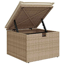 Acheter vidaXL Salon de jardin avec coussins 2 pcs beige résine tressée acacia