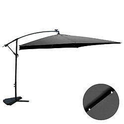 Concept Usine Parasol LED déporté carré 3x3m gris SOLENZARA BULLE