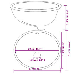 vidaXL Évier de salle de bain blanc 33x29x16,5 cm ovale céramique pas cher