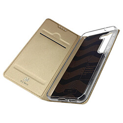 Housse pour Samsung S23 Clapet Porte-carte Fonction Support Dux Ducis Doré