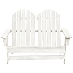 Maison Chic Chaise de jardin 2 places - Fauteuil d'extérieur Adirondack Bois de sapin massif Blanc -MN23053