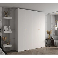 Abiks Meble Armoire Inova 2 À Portes Battantes 236,7/200/47 4 Portes (bianco/d’oro)