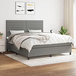 Maison Chic Lit Adulte - Lit simple Lit à sommier tapissier avec matelas moelleux - Meuble de Chambre - Gris foncé 180x200cm Tissu -MN58651