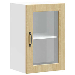 vidaXL Armoire murale de cuisine et porte en verre Porto chêne sonoma