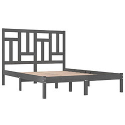 Avis vidaXL Cadre de lit sans matelas gris 200x200 cm bois massif de pin