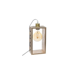 Atmosphera, Createur D'Interieur Lampe rectangulaire H. 28cm en bois - ATMOSPHERA