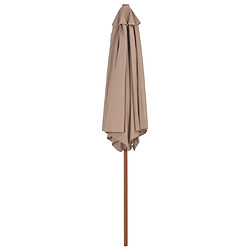 Helloshop26 Parasol avec mât en bois 270 cm taupe 02_0008115