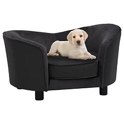 vidaXL Canapé pour chien Noir 69x49x40 cm Peluche et similicuir