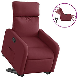 vidaXL Fauteuil inclinable électrique rouge bordeaux tissu