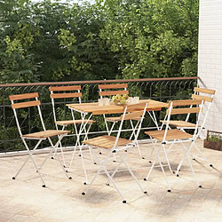 vidaXL Ensemble de bistro pliable 7 pcs bois d'acacia solide et acier