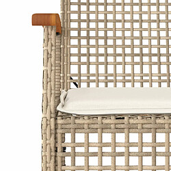 Acheter vidaXL Ensemble à manger de jardin avec coussins 5pcs Beige poly rotin