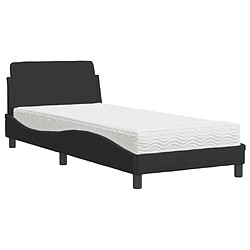 Vidaxl Lit avec matelas noir 80x200 cm velours 