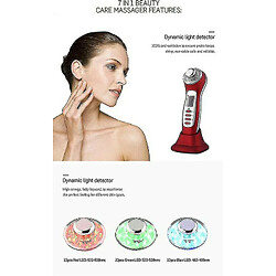 Chrono Masseur facial 7-en-1 LED photon care ion sonic facial lift(Blanc)