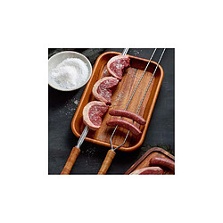 Tramontina Brochette double en inox et bois Churrasco.