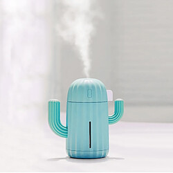 Wewoo Purificateur Humidificateur d'air de bureau avec lampe nuit portable en silicone, forme Cactus, capacité: 340 ml, 5V CC (bleu)