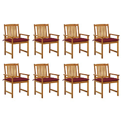 Maison Chic Lot de 8 Chaises de jardin avec coussins | chaises d'extérieur | Fauteuil Relax Bois d'acacia solide -GKD71941