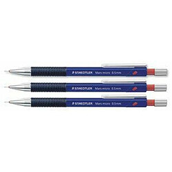 Promark Staedtler Micro 775 Porte-mine technique 0,5 mm rechargeable Corps plastique Bleu grip caoutchouc Lot de 10