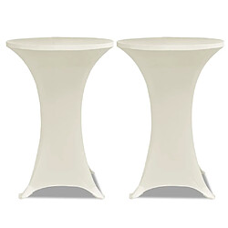 vidaXL Housse de table Ø 70 cm Crème extensible 2 pcs