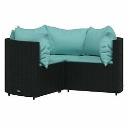 Avis Maison Chic Salon de jardin 4 pcs + coussins - Mobilier/Meubles de jardin - Table et chaises d'extérieur Noir Résine tressée -MN90116