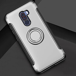 Wewoo Boitier magnétique de voiture anti-chute avec anneau de rotation d'armure pivotant à 360 degrés pour Xiaomi Pocophone F1 (Argent)