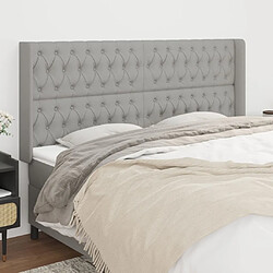 Maison Chic Tête de lit scandinave avec oreilles,meuble de chambre Gris clair 183x16x118/128 cm Tissu -MN10145