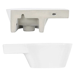 Avis ML-Design Lavabo en céramique ovale blanc évier avec trou pour robinet à gauche 375x190 mm