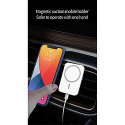 Avis Universal Chargeur magnétique sans fil 15W pour 12 Pro max 12 mini évents d'air de recharge rapide Aimant capable d'absorber le téléphone Porte-voiture | Chargeur sans fil (blanc)